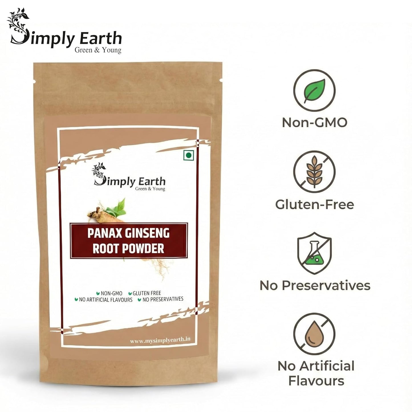 Simply Earth Menâ€™s Performance Duo - Tongkat Ali Longjack Root Extract 50g & Korean Red Ginseng 100g - Natural Supplement for Stamina, Energy, and Stress Tolerance