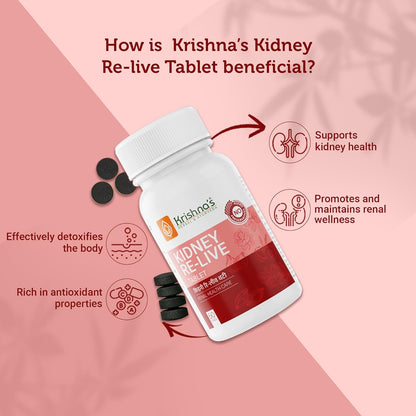 Krishna's Kidney-Re Live Tablets â€“ Advanced Kidney & Urinary Health Support Formula, 60 Tablets (Pack of 1)