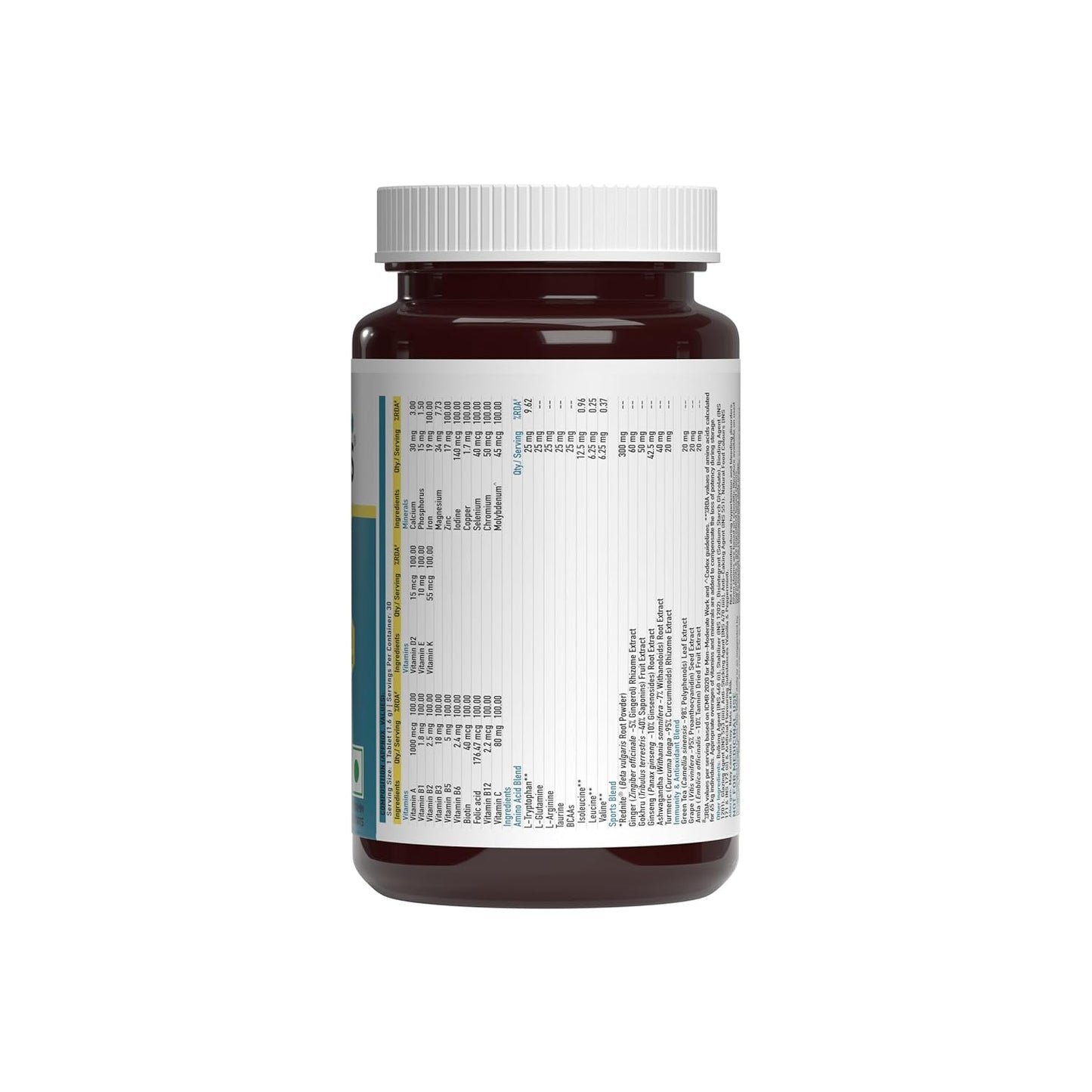 TrueBasics Advanced Multivitamin For Sports & Fitness (30 Tablets) | With Amino Acid, Energy, Antioxidant & Immunity Blends, 24 Vitamins & Minerals | For Immunity & Energy