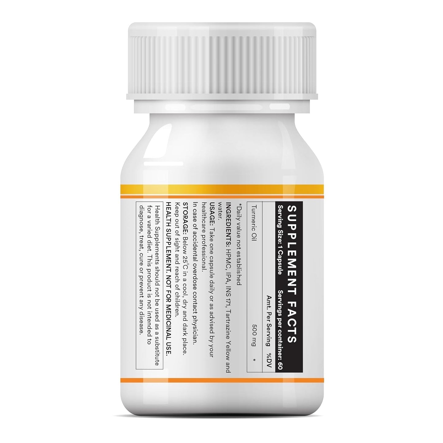 INLIFE Turmeric Oil Capsules, Faster Absorption than Extract, Antioxidant & Natural Detoxifier Supplement for Men & Women, 500mg â€“ 60 Liquid Filled Vegetarian Capsules (Pack of 1)