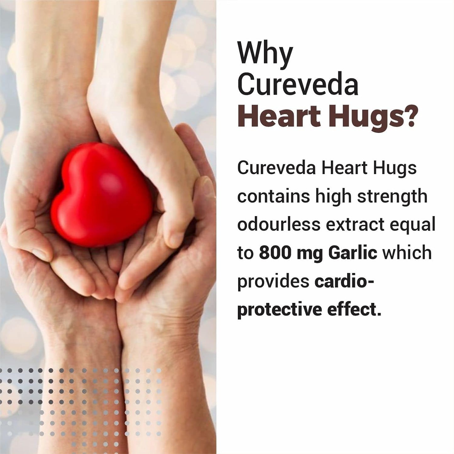 Curevedaâ„¢ Herbal Heart Hugs - For Healthy Heart Cardiac Wellness Cholesterol control - 60 Tablets