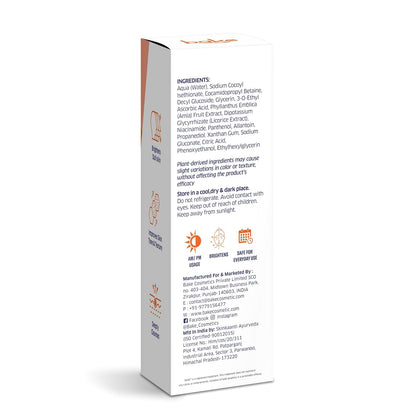 BAKE 5% Vitamin C Foaming Face Wash with Niacinamide | Brightening Face Wash for Pigmentation, Dark Spots & Uneven Skin Tone | Antioxidant Rich Cleanser for Dull, Normal to Oily Skin â€“ 100ml