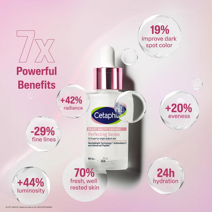 CETAPHIL Bright Healthy Radiance Brightening |Glow Serum | 30ml | GentleBright Technologyâ„¢ with Antioxidant C and Advanced Peptide | Removes Dark Spots & Dullness