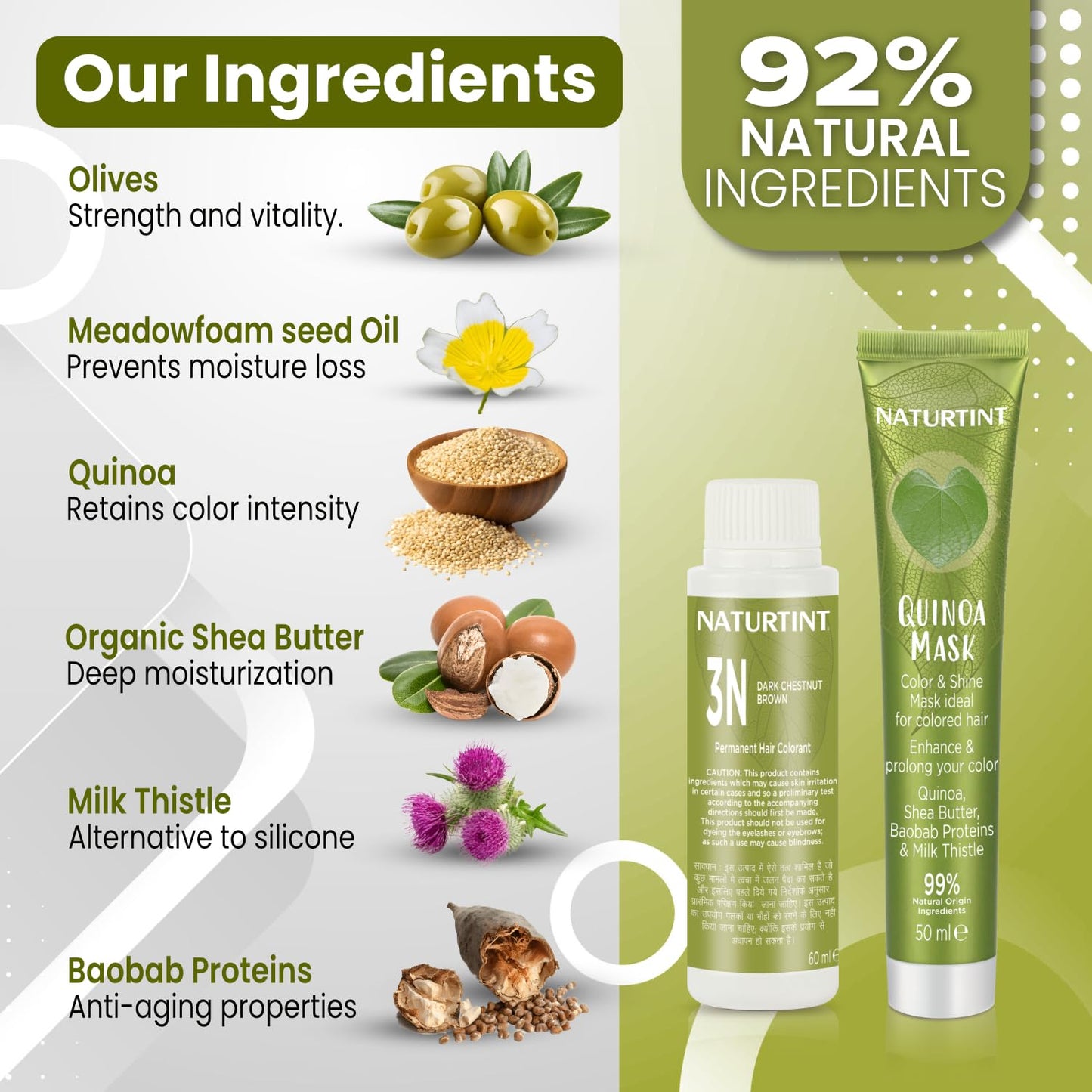Naturtint Permanent Hair Colour Gel Natural Dark Brown 4N|For Optimal Scalp Care| Upto 100% Grey Coverage | Long Lasting Hair Colour | Ammonia Free Vegan| No Parabens| Enriched with Olives & Organic Shea Butter