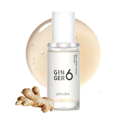 GINGER6 White Snow Brightening Face Serum 30ml | 70% Ginger Water | Anti-Aging Korean Skincare | Hyaluronic Acid, Niacinamide & Peptides | Firming, Hydration & Pigmentation Care | Vegan & Cruelty-Free