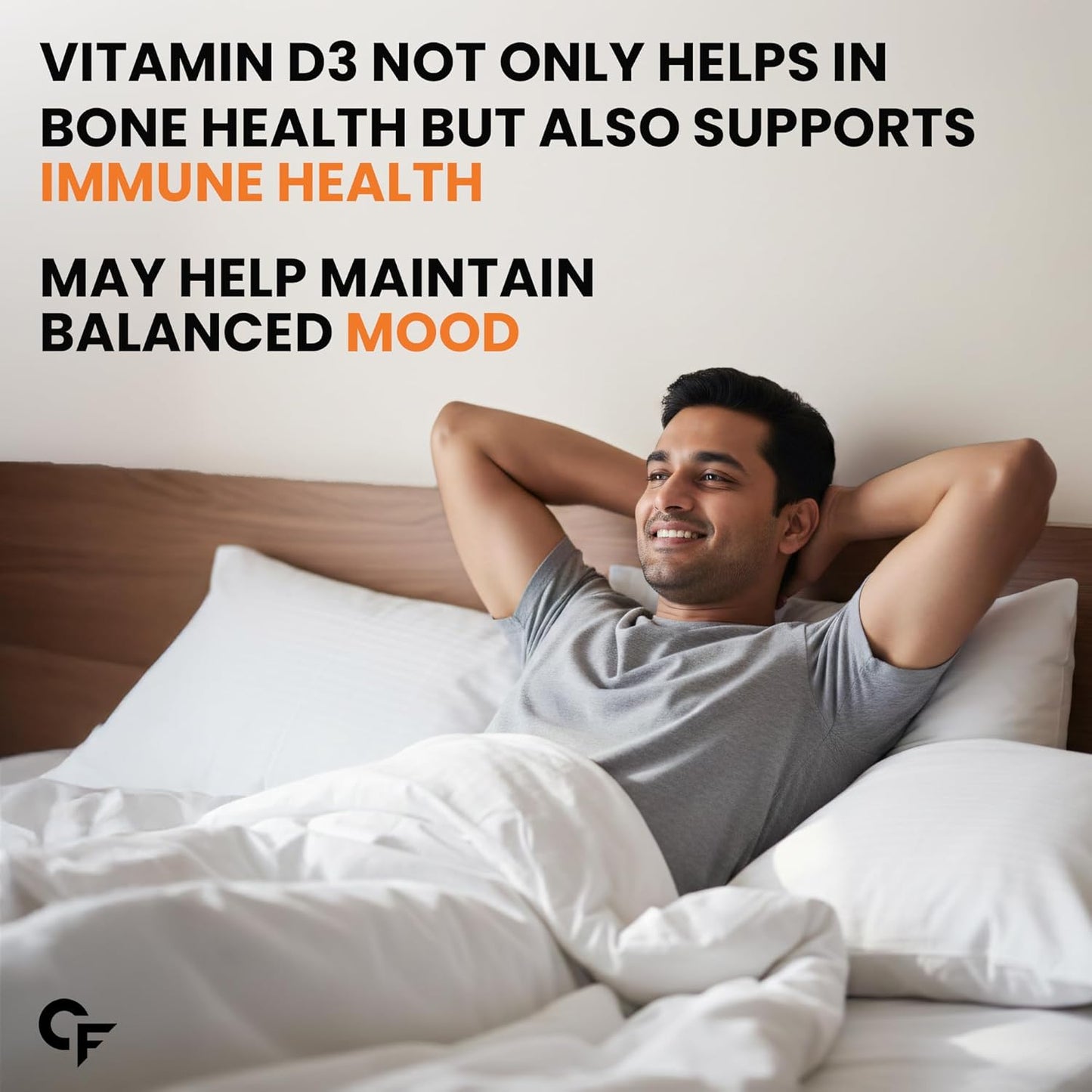 Carbamide Forte Vitamin D3 K2 Supplement | Vitamin K2 MK7 To Support Bone & Heart Health | Veg D3 - Lichen - 60 Tablets