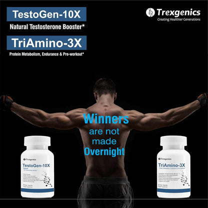 TrexgenicsÂ® TRIAMINO-3X Advanced Nitric Oxide Precursor, Protein Metabolism, Endurance, Recovery, Blood Circulation & Pre-Workout, L Arginine 300mg, Ornithine 250 mg & Lysine 250mg/Capsule (60 Veg. Capsules)
