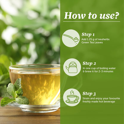 Neuherbs Green Tea (50g Pack of 1) For Weight Management & Boost Metabolism | 100% Clean & Natural Whole Leaves | Rich In Antioxidant | No Artificial Color & Flavor | Healthy & Refreshing
