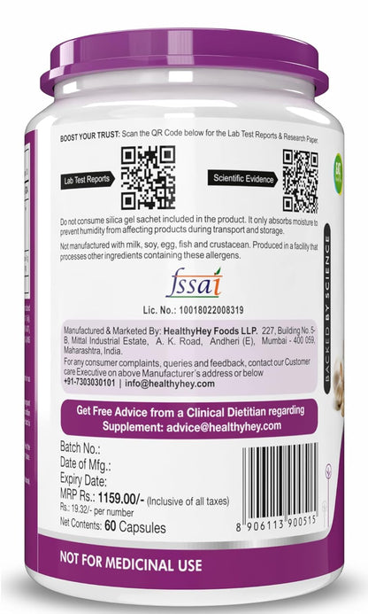HealtyHey Nutrition Odorless Garlic Extract (1:13) Allium Sativum - 2% Allicin -(60 Veg Capsules)