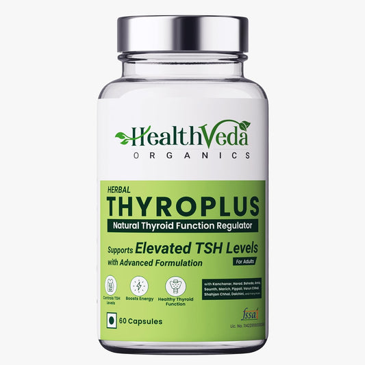 Health Veda Organics Thyroplus Supplement - Rapid Action Formula â€“ Kanchanar - Harad - Baheda - Amla-Sounth - Supports Thyroid Health â€“Healthy Cellular Metabolism - 60 Capsules