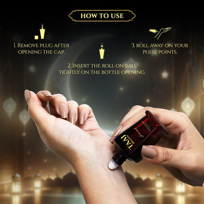 BELLAVITA TAAJ Jannat Unisex Long Lasting Attar for Man and Woman 12ml | Cinnamon, Oud, Cedar, Patchouli and Tonka Bean | Non-Alcoholic Roll On | Ideal Gift