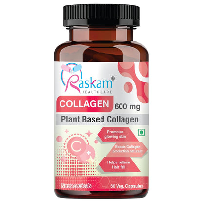 Plant Based Collagen- Anti-Aging Supplements For Women,Natural,Youthful Glow,Wrinkle-Free Skin,Promotes Skin Regeneration,Improves Skin Elasticity,Silica&Hyaluronic Acid-60 Capsules