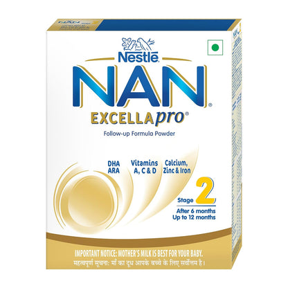 NestlÃ© NAN EXCELLAPRO Nan Stage 2 Follow-Up Formula Milk Powder For Babies, 6-12 months, with DHA, ARA, 400g Pouch in Box