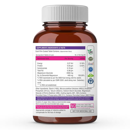 The Body Reserve Magnesium Glycinate Supplement | 2000mg Per Serving High-Absorption Chelated Form | Magnesium Supplement for Muscle & Nerve Relaxation | Sleeping Tablets for Deep Sleep | For Men & Women | 120 Veg Tablets