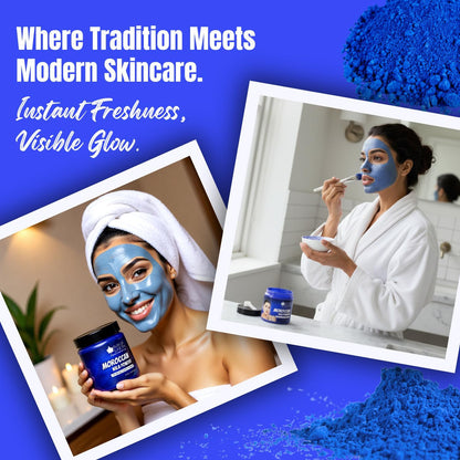 Bliss of Earth Moroccan Nila Powder 50gm for Face | Tan Care & Pore Care | Blue Powder for Deep Cleansing, Skin Care & Smooth Texture Support