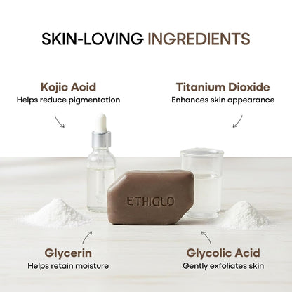Ethiglo Deep Cleansing Soap for All Skin Types | Helps Reduce Acne Scars, Dullness, Tanning & Pigmentation | Leaves Skin Soft & Smooth | Pack of 1 (75g)