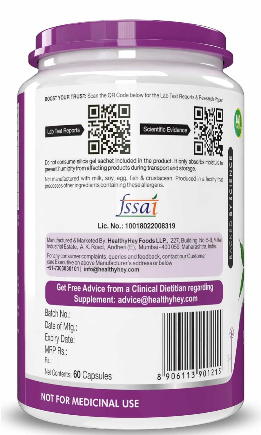 HealthyHey Nutrition Neem Leaf Extract (Indica), 60 Veg. Capsules - Natures Miracle Detoxifying Agent. Promotes Healthy Respiratory, Digestive and Immune System - No GMO. Gluten Free.