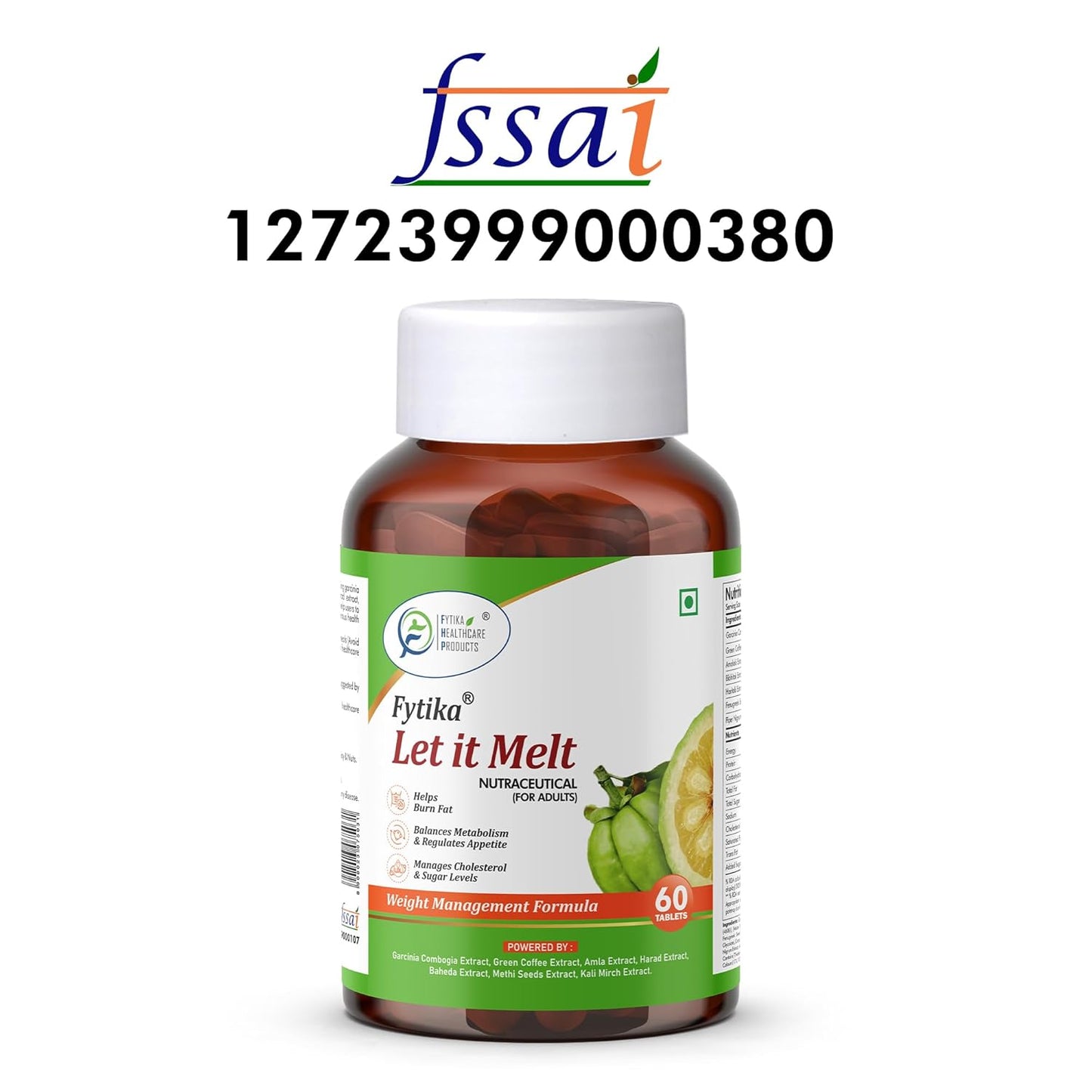 Fytika Let It Melt Fat Burner Tablets for Men and Women | Support Fat Burn, Metabolism Balance, Appetite Control & Energy Boost with Natural Extracts for Daily Wellness 60 Tablets