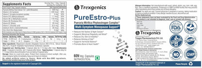 Trexgenics PureEstro-Plus Advanced Pueraria Mirifica Complex with Vital Vitamins & Minerals (Pack of 60 Veg. Capsules)
