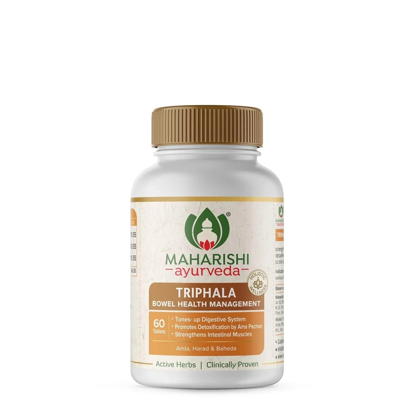 Maharishi Ayurveda Triphala Tablets 1000mg | Supports Healthy Digestion | Improves Bowel Wellness| Relieves Constipation | Pure Herbs Used |100% Ayurvedic
