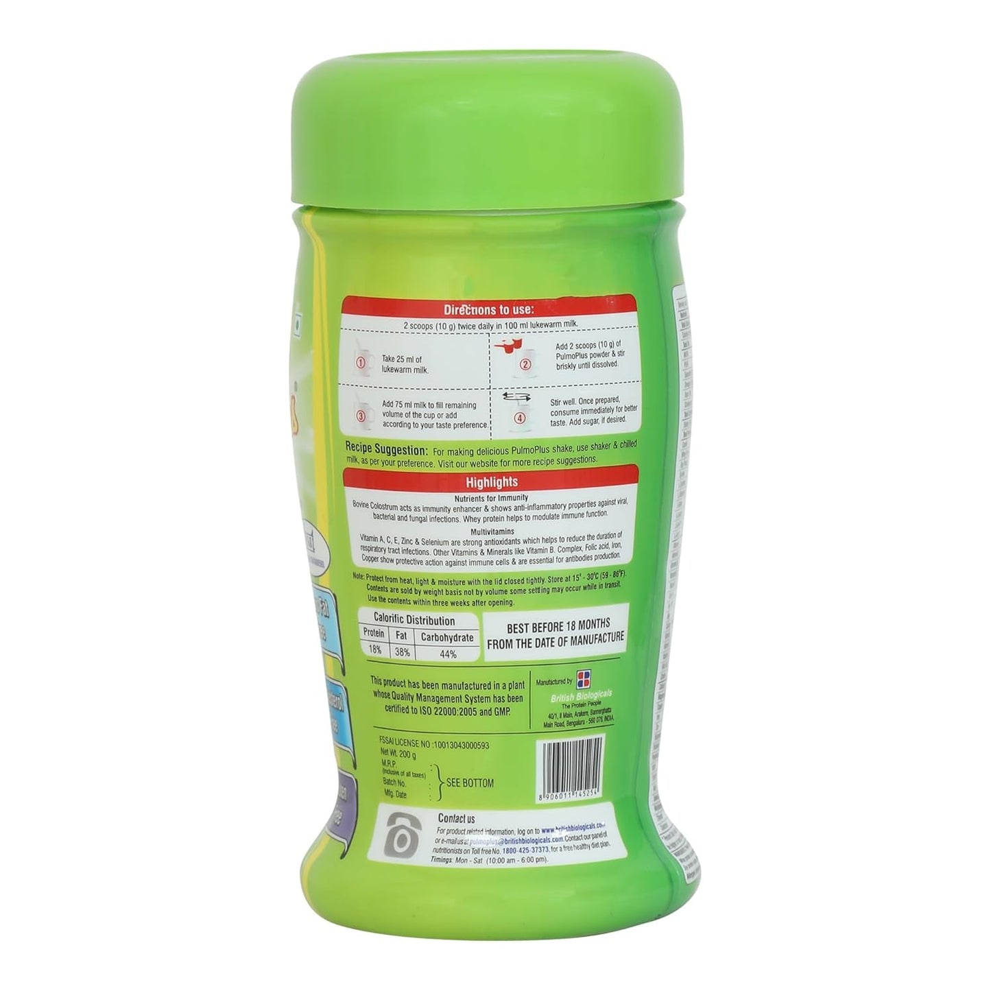 Pulmo Plus Strawberry flavour | For Asthma, COPD, Pulmonary Tuberculosis | Gluten free - 200 g