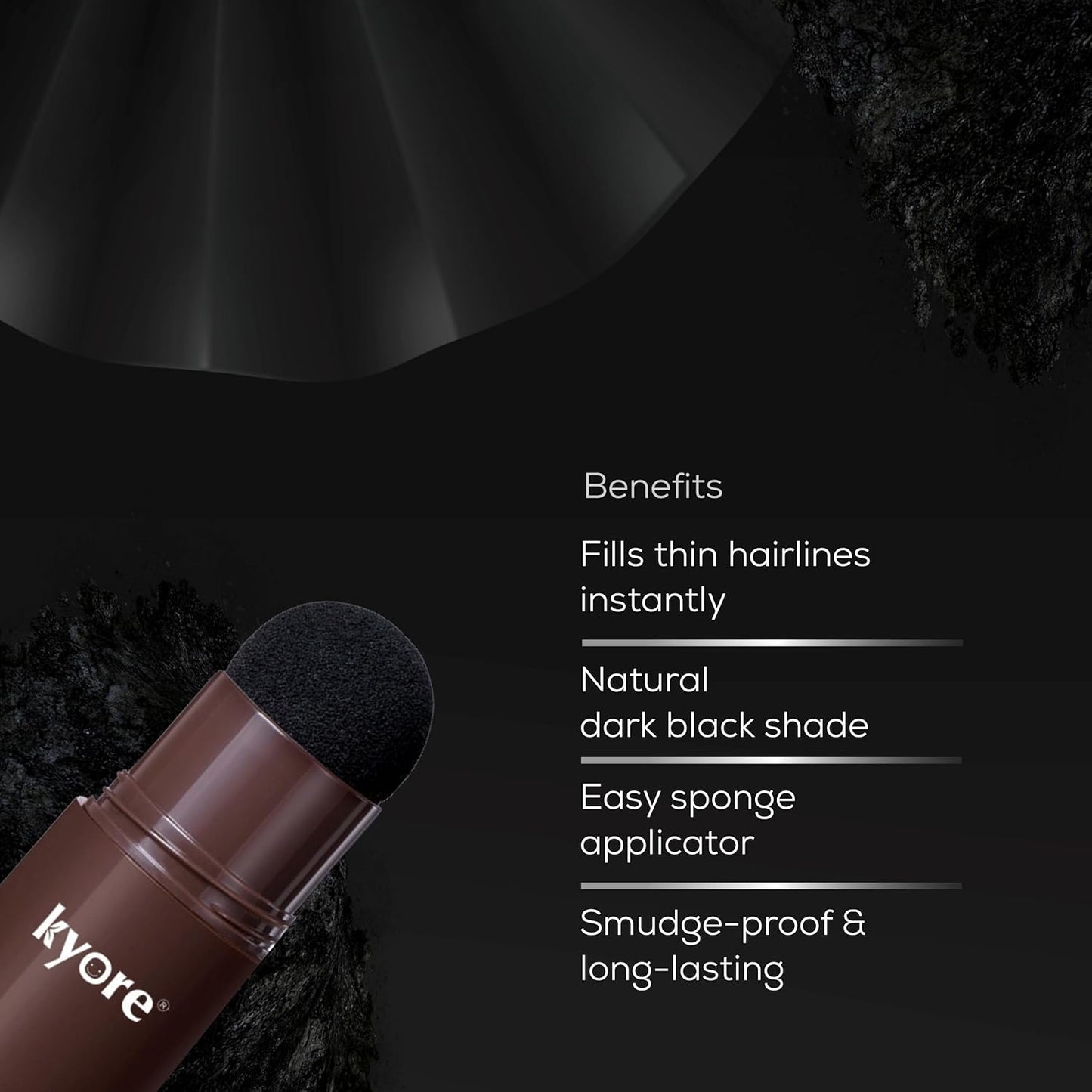 Instant Natural Hairline Colour Touch-Up Powder for Women & Men - Black | Hair Shading Sponge Pen, Hairline Shadow Powder Stick, Quick Hair Root Touch-Up Stick - Pack of 1