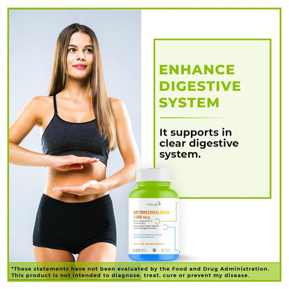 Haleup Vitamin B12 supplement capsules1500mcg -Active form of Methylcobalamin B12 Supplement for Men & Women- 120 Veg capsules