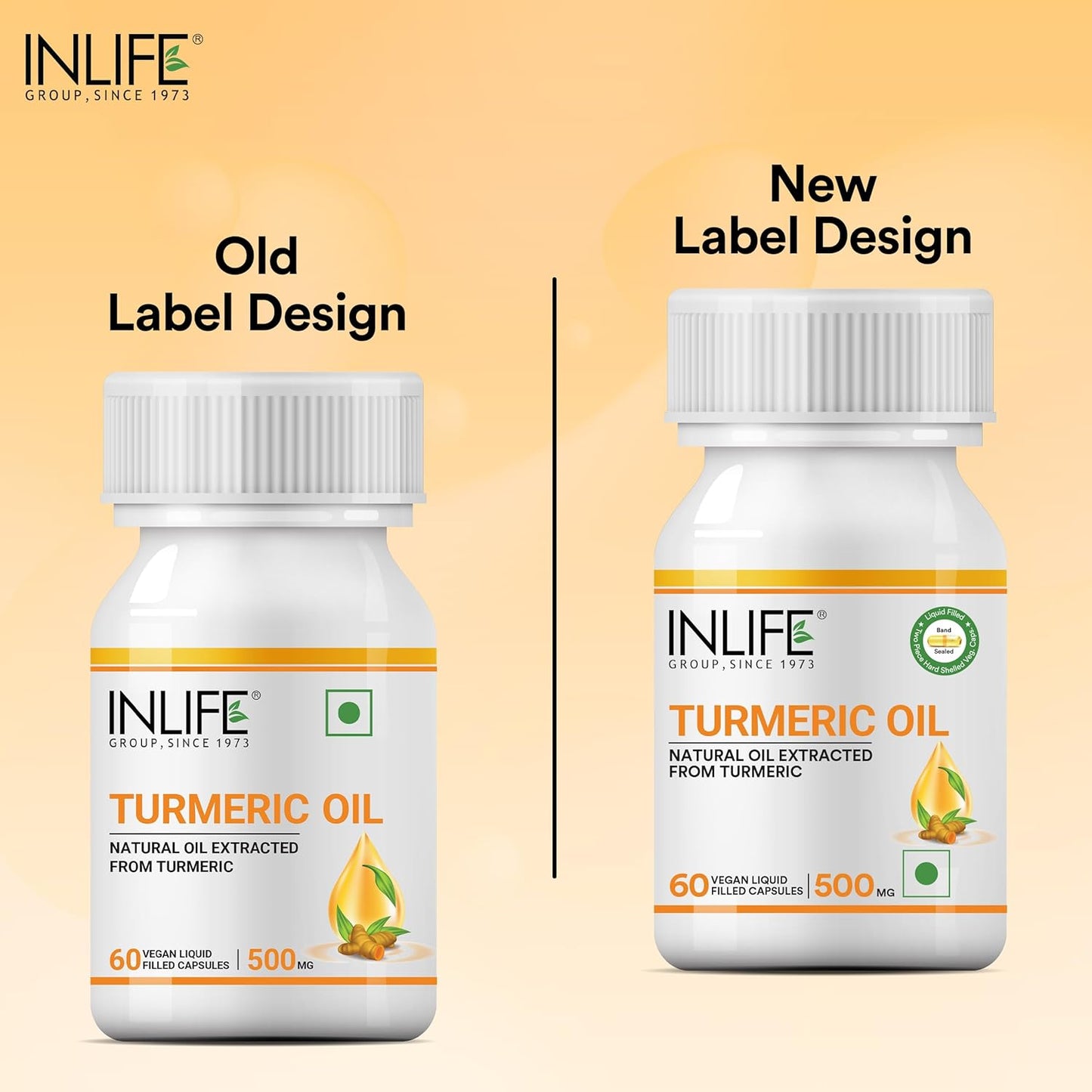 INLIFE Turmeric Oil Capsules, Faster Absorption than Extract, Antioxidant & Natural Detoxifier Supplement for Men & Women, 500mg â€“ 60 Liquid Filled Vegetarian Capsules (Pack of 1)