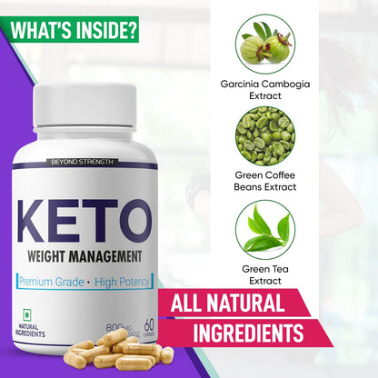 Herbal Max Keto Advanced Weight Management â€“ 800mg | 60 Capsules | With Green Tea, Garcinia Cambogia & Green Coffee Extract | Supports Fat Burn & Metabolism | For Men & Women