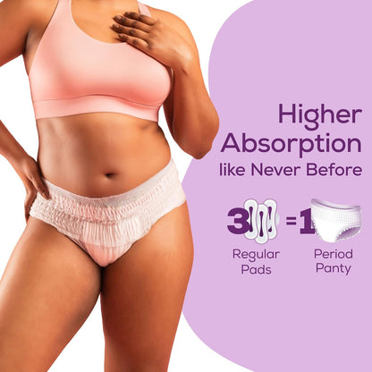 Evereve Period Panty For Girls & Women, (XL-XXL), 10 Pcs, 360 Degree Coverage, 0% Leaks, High Absorbency For Heavy Flow, Maternity Delivery Pads, Postpartum & Overnight Protection, Disposable Panty