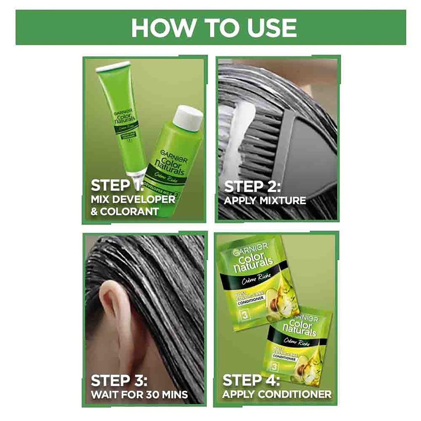 Garnier Color Naturals CrÃ¨me hair color, Shade 3 Darkest Brown, 70ml + 60g
