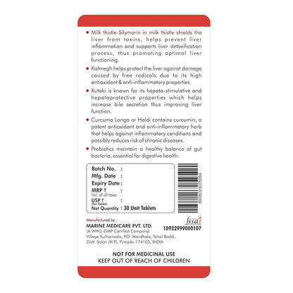 Fytika Fit Liver - 30 Tablets | Liver Detox Supplement | Liver Detox with Milk Thistle, Kalmegh, Kutaki, Kasani, Haldi | For Men & Women