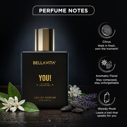 BELLAVITA You EDP | Perfume for Man | Long Lasting | 100ml | Lavender & Bergamot Scent | Premium Perfume for Men
