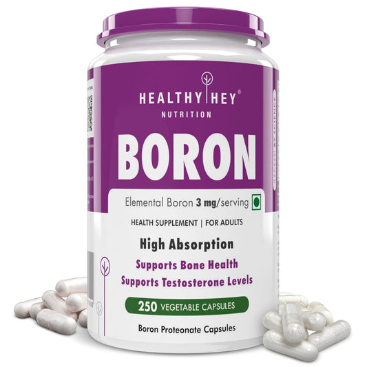 HealthyHey Nutrition Boron Advanced Chelated - 250 Veggie Capsules - Gluten Free, Non-GMO
