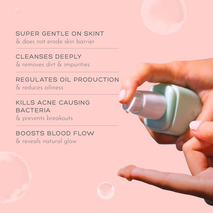 Orimii Gentle Facial Cleanser For Oily Skin | Deep Cleansing Face Wash With Pink Kaolin Clay that Controls Sweat & Acne| Soap Free, Non Comedogenic & Sulphate Free 100ml