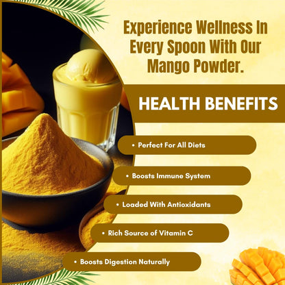 Bliss of Earth 200gm Mango Powder Natural Spray Dried king of fruits Vitamin A,C,K Rich for Smoothie,Shake,juice, cake and ice cream