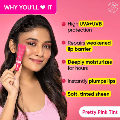 Dot & Key Ceramide & Peptide Barrier Repair Lip Balm SPF 50, PA+++ |Plush Pink | UVA/UVB Lip Protection | Soft Tinted Lip Moisturizer | Boosts Collagen & Instantly Plumps Lip | Prevents Pigmentation | Lip Balm for Women | 10gm