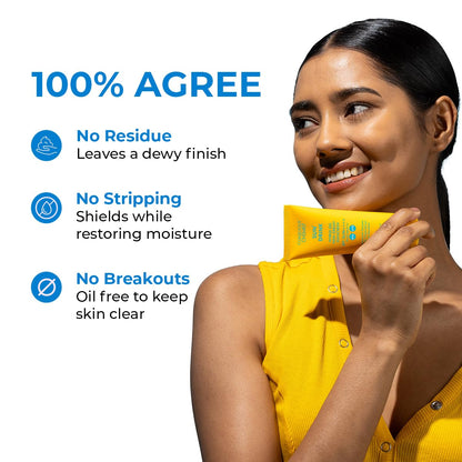 Conscious ChemistÂ® Dewy Ceramide Sunscreen SPF 50 PA++++ In-Vivo Tested | For Oily Skin | UVA/UVB & Blue Light Protection | Fragrance-Free | For Men & Women, All Skin Type - Sun Drink | 20g