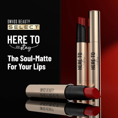 Swiss Beauty Select Here To Stay Lip Crayon | Velvety-Matte Finish | 12-Hour Stay | Enriched With Vitamin E | Retractable Packaging | Smooth Glide | 12 Gorgeous Shades | 2.5g, Shade- 5. French Toast