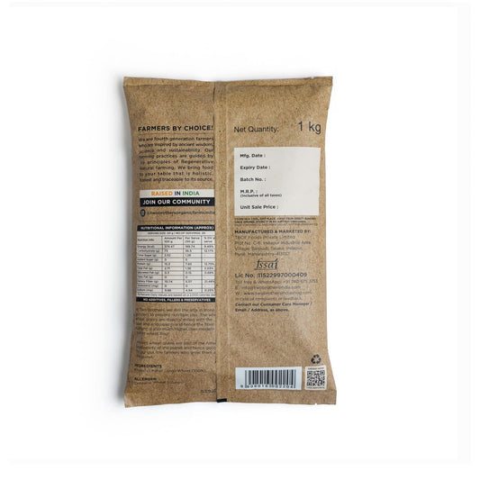 Two Brothers Organic Farms - Khapli Wheat Flour (1 kg) | High Dietary Fiber for Easy Digestion | Stoneground Emmer Wheat Flour | Khapli Atta