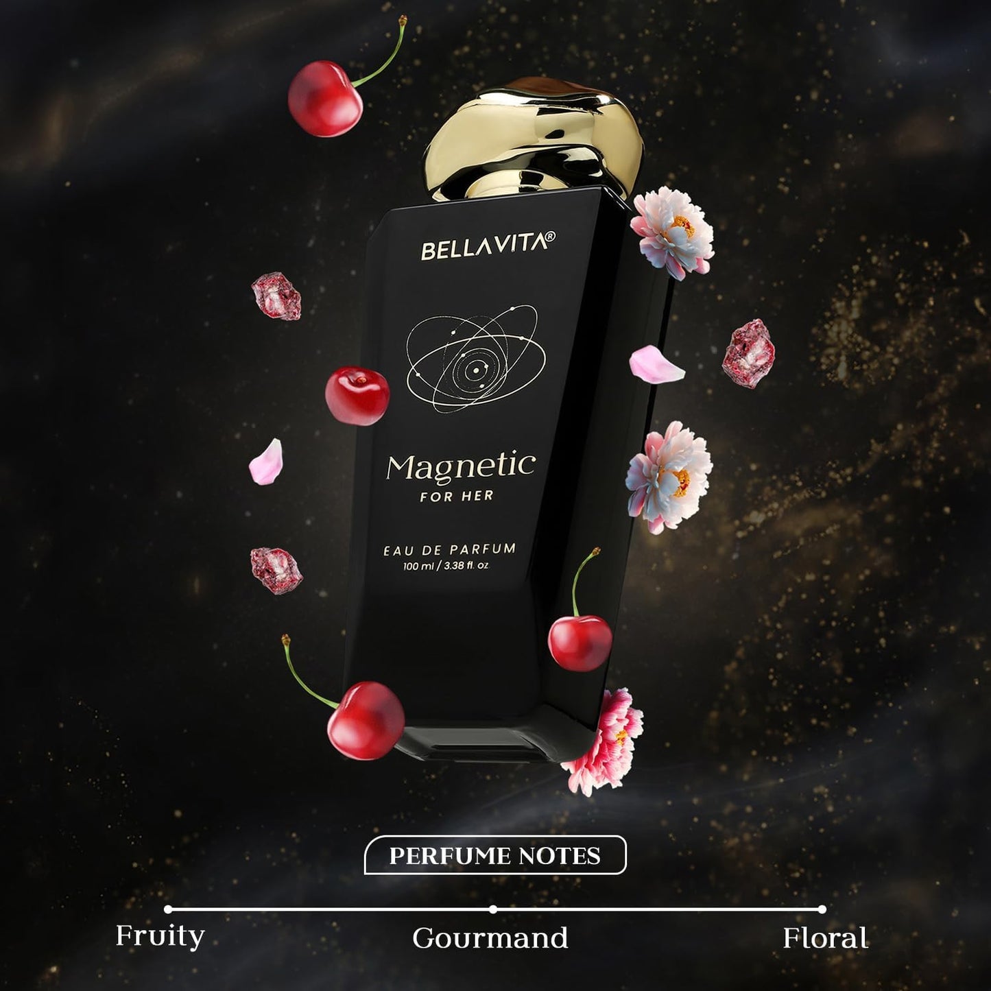 BELLAVITA Mood Collection Magnetic 100ml EDP Perfume for Women | Cherry, Jasmine and Rose | Fruity and Floral Long Lasting Fragrance Perfume for Woman