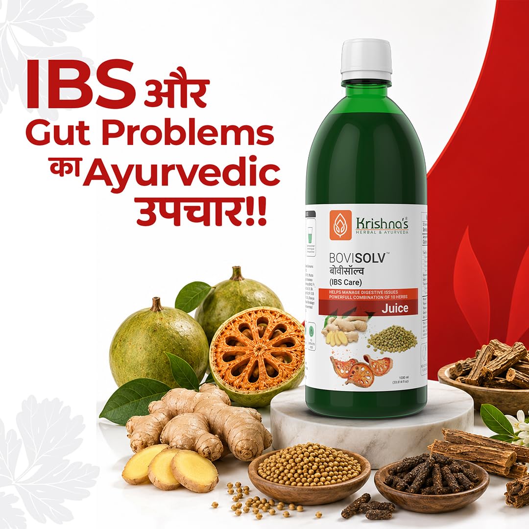 Krishnaâ€™s Bovisolv Juice 1000 ml | IBS-Friendly | Digestive Wellness Drink | Ayurvedic Liquid for Sensitive Gut Lifestyle