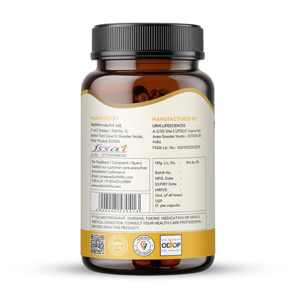Wellwith Sea buckthorn Berry Powder Capsules â€“ 60 Vegan Caps |Sea buckthorn capsules rich in Natural Vitamin C for Skin Glow & Collagen Boost | Pack of 1