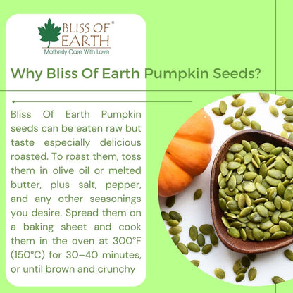 Bliss of Earth Pumpkin Seeds 200gm - Dehulled Pumpkin Seeds for Eating & Weight Management - Natural and Organic Superfood for Immunity Support and a Healthy Diet