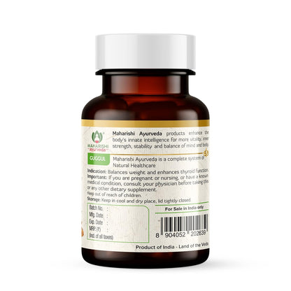 Maharishi Ayurveda Organic Guggulu Tablets | Supports Healthy Cholesterol Levels & Digestion| Joints Detoxification | Weight Management | Antioxidant - 60 Tablets
