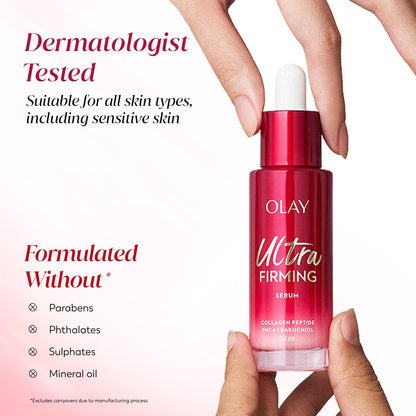 Olay Regenerist Ultra Firming Serum | PHCA, Bakuchiol, Collagen Peptide | Firm and Smooth Skin from Day 1 | Lightweight Texture | Dermatologist Tested | All Skin Types Including Sensitive Skin | 30ml