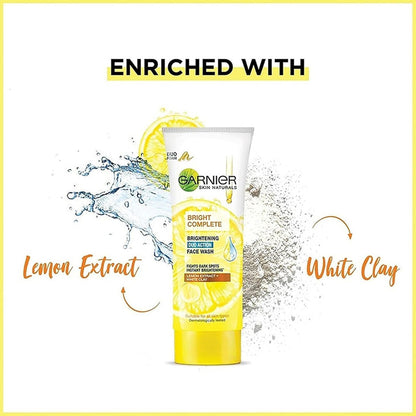 Garnier Bright Complete BRIGHTENING DUO ACTION Face Wash, 100g