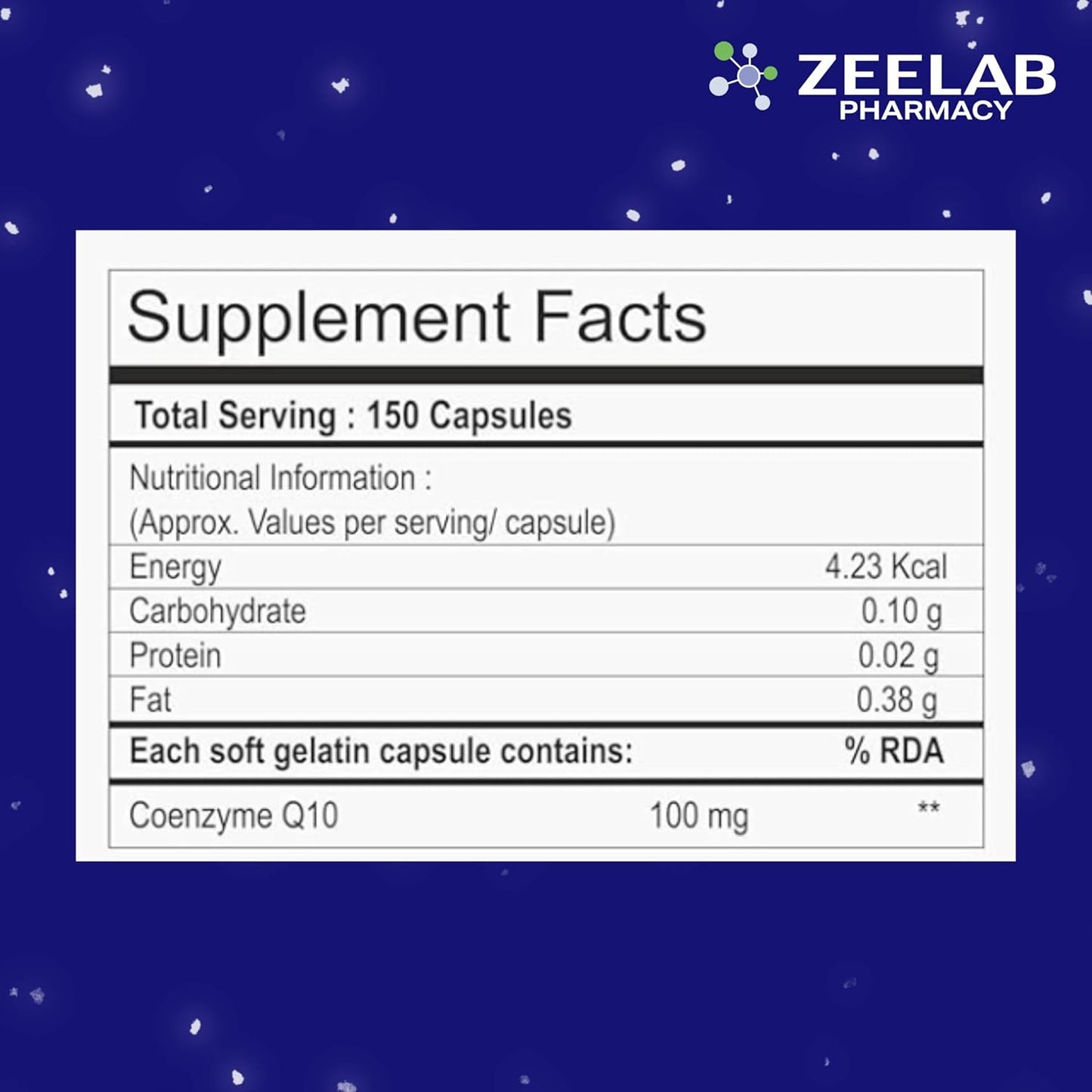 Zeelab Cozy Q100, Coenzyme Q10 100mg. | Cellular Energizer - 15 Softgel Capsules