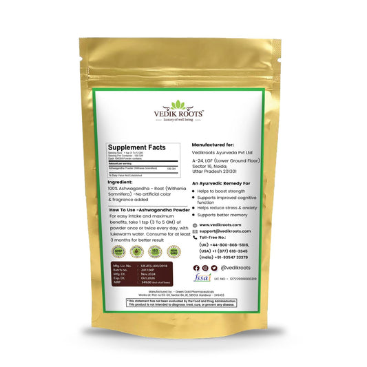 Ashwagandha Powder/Churn - A Stress Relief Elixir For An Active Lifestyle | Enriched With 100% Natural Ashwagandha Extracts(100 GM) (Pack of 1)