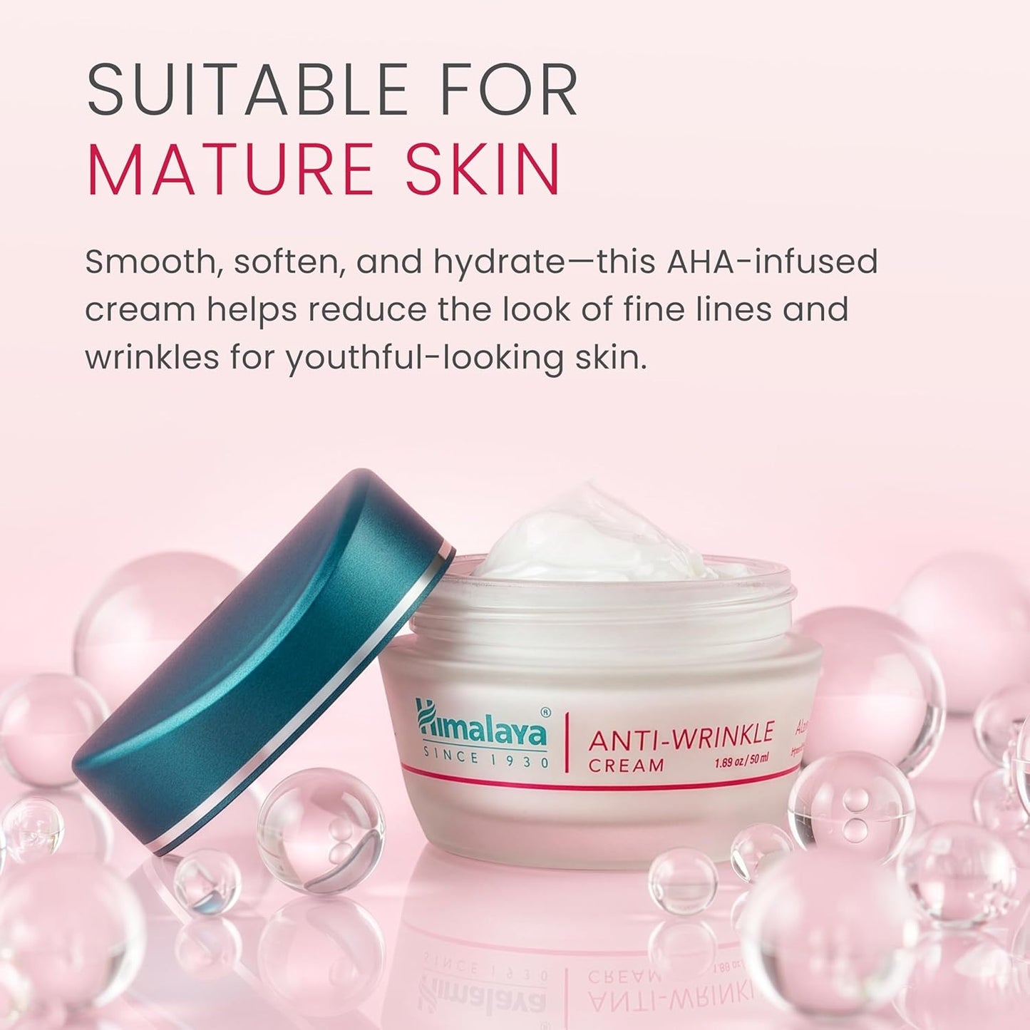 Himalaya Anti-Wrinkle Cream for Men/Women with Aloevera & Grapes | reduce wrinkles, fine lines & age spots | Clinically tested AHA-rich formula | No Alcohol-No Parabens | For Normal to Dry skin| 50g
